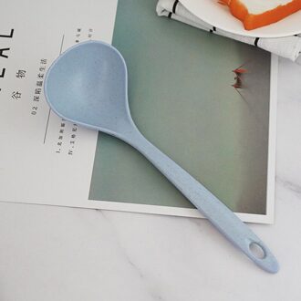 4 Kleuren Lange Handvat Soep Lepel 1 Stuks Diner Scoops Tarwe Stro Rijst Pollepel Servies Servies Keuken Accessoires Koken Tool blauw
