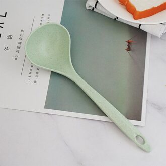 4 Kleuren Lange Handvat Soep Lepel 1 Stuks Diner Scoops Tarwe Stro Rijst Pollepel Servies Servies Keuken Accessoires Koken Tool groen