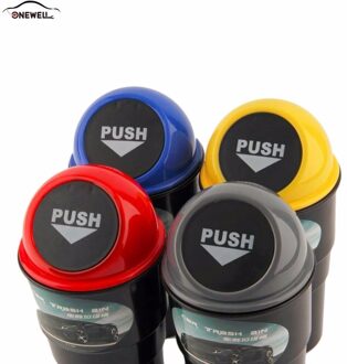 4 kleuren Mini Dust Car Prullenbak Case Houder Plastic Opbergdoos Organizer Auto Styling Auto Voor Auto Home Office Geel