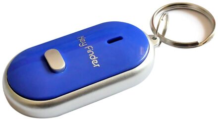 4 Kleuren Mini Led Fluitje Key Finder Knipperende Piepen Afstandsbediening Verloren Keyfinder Locator Sleutelhanger Voor Kinderen De Oudere blauw