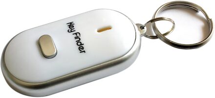 4 Kleuren Mini Led Fluitje Key Finder Knipperende Piepen Afstandsbediening Verloren Keyfinder Locator Sleutelhanger Voor Kinderen De Oudere wit