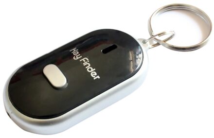 4 Kleuren Mini Led Fluitje Key Finder Knipperende Piepen Afstandsbediening Verloren Keyfinder Locator Sleutelhanger Voor Kinderen De Oudere zwart