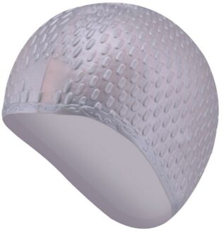 4 kleuren Siliconen Rubber Badmuts Voor Kind Mannen Vrouwen Water Waterdicht Zwemmen Caps Bubble Hoed licht grijs