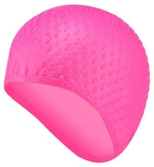 4 kleuren Siliconen Rubber Badmuts Voor Kind Mannen Vrouwen Water Waterdicht Zwemmen Caps Bubble Hoed Roze