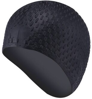 4 kleuren Siliconen Rubber Badmuts Voor Kind Mannen Vrouwen Water Waterdicht Zwemmen Caps Bubble Hoed zwart