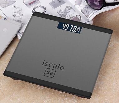 4 kleuren Smart Badkamer Persoonlijke Vloer Weegschaal Elektronische Weegschalen Huishouden Digitale Weegschaal LCD Display Schaal 180 kg/ 50g Grijs
