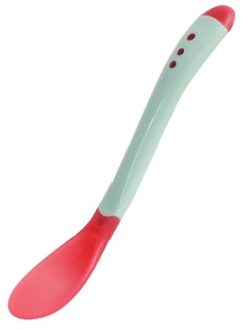 4 Kleuren Temperatuur Sensing Lepel Voor Kinderen Jongens Meisjes Siliconen Lepel Voeden Baby Lepels Peuter Bestek groen lepel