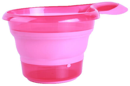 4 Kleuren Vouwen Siliconen + PP Multi-functie Vouwen Maatlepel Voedsel Zakken Water Kom Maatbeker Voedsel lepel roze