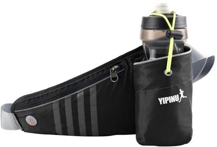 4 Kleuren Vrouwen Mannen Running Riem Tassen Jogging Fietsen Taille Verpakking Sport Runner Zak Fles Water Houder zwart 2