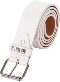 4 Kleuren Vrouwen Vintage Mode Riem Vierkante Kraal Klinknagel Punk Rock Hardware Jeans Vrouwelijke Taille Riemen wit