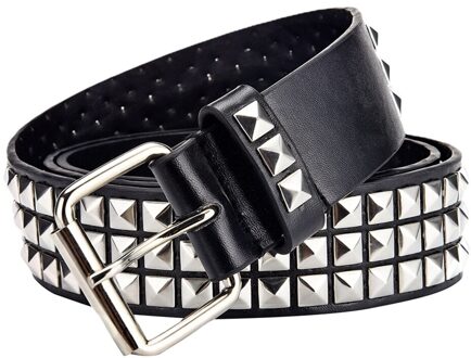 4 Kleuren Vrouwen Vintage Mode Riem Vierkante Kraal Klinknagel Punk Rock Hardware Jeans Vrouwelijke Taille Riemen zwart