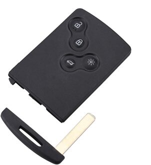 4 Knoppen Zwarte Remote Refit Smart Card Key Case Voor Renault Laguna Koleos Vervanging Smart Card Refit Sleutelhanger Shell cover