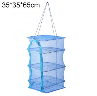 4 Lagen Vis Netto Drogen Visnet Rack Vouwen Mesh Opknoping Groente Vis Gerechten Droger Hanger Droge Voedsel Vis Opslag netto 35x35x65cm