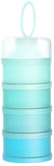 4-Layer Draagbare Baby Melkpoeder Doos Snack Doos Voedsel Opslag Container Stapelbaar Melkpoeder Dispenser Voor Outdoor Blauw