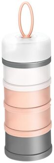 4-Layer Draagbare Baby Melkpoeder Doos Snack Doos Voedsel Opslag Container Stapelbaar Melkpoeder Dispenser Voor Outdoor Roze