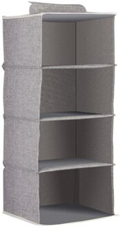 4-Layer Opknoping Bag Closet Garderobe Kleding Organisator Mand Boodschappen Opberglade Doos Thuis Supplieshigh Katoen Linnen grijs 4