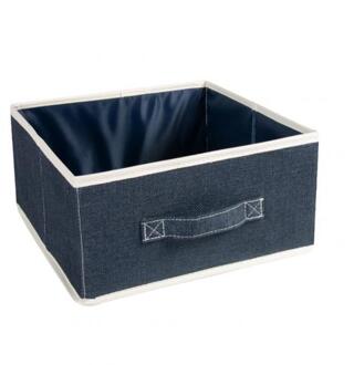 4-Layer Opknoping Bag Closet Garderobe Kleding Organisator Mand Boodschappen Opberglade Doos Thuis Supplieshigh Katoen Linnen marine blauw 1