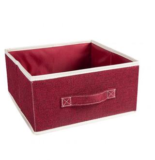 4-Layer Opknoping Bag Closet Garderobe Kleding Organisator Mand Boodschappen Opberglade Doos Thuis Supplieshigh Katoen Linnen wijn rood 1