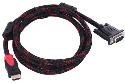 4 Layer Shield Male Naar Male Vga Video Converter 1.5M Voor Aansluiting Tv Dubbele Magnetische Ring Converter Adapter Audio kabels