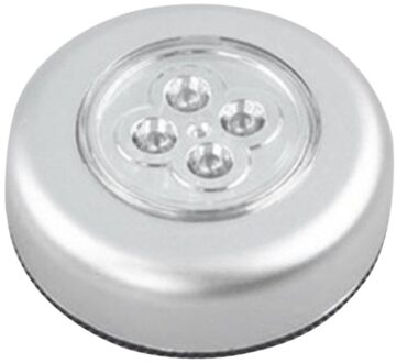 4 LED Touch Control Nachtlampje Ronde Lamp Onder Kast Kast Push Stok Op Lamp Huis Keuken Slaapkamer Automobile Gebruik