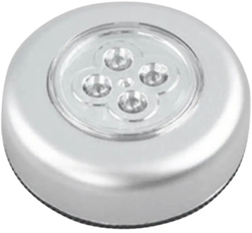 4 LED Touch Control Night Light Round Lamp Under Cabinet Closet Push Stick On Lamp Home Kitchen Bedroom Automobile Use