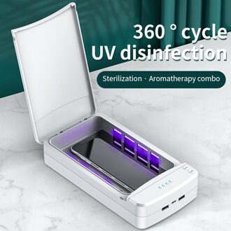 4 Led Uv Mobiele Telefoon Desinfectie Case Multifunctionele Draagbare Ultraviolet Sterilisatie Box Voor Cellphone 6.6 Inch zwart