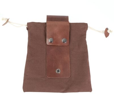 4 # Lederen Canvas Camping Outdoor Tas Canvas Foerageren Pouch Voor Wandelen, gesp Duty Tool Zakje Met Koord Voor Buitenshuis