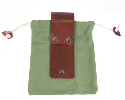 4 # Lederen Canvas Camping Outdoor Tas Canvas Foerageren Pouch Voor Wandelen, gesp Duty Tool Zakje Met Koord Voor Buitenshuis
