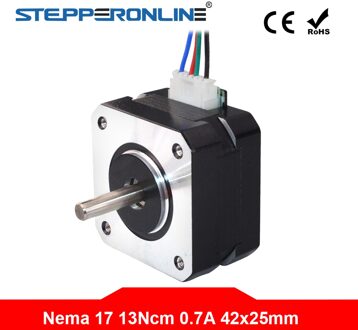 4-Lood Nema 17 Stappenmotor 42 Motor Nema17 Stap Motor 0.7A 25Mm 13Ncm(18.4Oz. In) 3D Printer Motor Cnc Robot