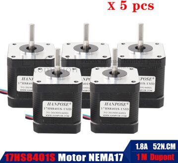 4 Lood Nema17 Stappenmotor 42 Motor Nema 17 Motor 42Bygh 48Mm 1.8A (17HS8401S-DP) motor Voor Cnc Xyz 3d Printer Motor