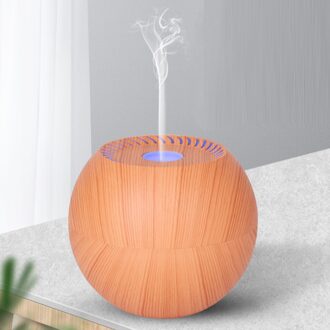 4 # Luchtreiniger Houtnerf Luchtbevochtiger Set Aroma Essentiële Olie Diffuser Ultrasone Cool Mist Purifier Led Light Mist meker geel