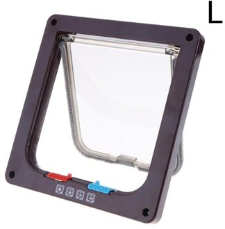 4 Manier Abs Plastic Afsluitbare Hond Kat Kitten Deur Beveiliging Flap Deur Dier Kleine Kat Hond Poort Deur Huisdier supplies S/M/L BRL 25x23.5x5.3cm