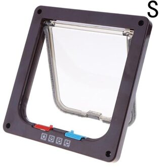 4 Manier Abs Plastic Afsluitbare Hond Kat Kitten Deur Beveiliging Flap Deur Dier Kleine Kat Hond Poort Deur Huisdier supplies S/M/L BRS 19.7x19x2cm