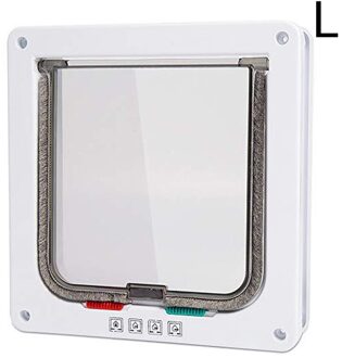 4 Manier Abs Plastic Afsluitbare Hond Kat Kitten Deur Beveiliging Flap Deur Dier Kleine Kat Hond Poort Deur Huisdier supplies S/M/L WTL 25x23.5x5.3cm