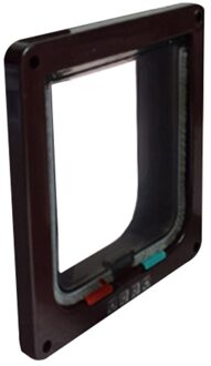 4 Manieren Afsluitbare Hond Kat Deur Beveiliging Flap Gate Duurzaam Abs Pet Deur Levert Dier Huisdier Kat Kooi Deur S M L Xl bruin / L