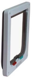 4 Manieren Afsluitbare Hond Kat Deur Beveiliging Flap Gate Duurzaam Abs Pet Deur Levert Dier Huisdier Kat Kooi Deur S M L Xl wit / L