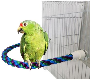 4 Maten Vogelkooi Speelgoed Katoenen Touw Vogel Baars Gebogen Vogelkooi Touw Baars Voor Grote Middelgrote En Kleine Papegaaien parkieten Parkieten 30cm