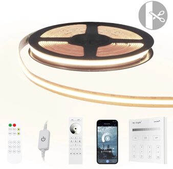4 meter helder wit led strip cob met 600 leds per meter - complete set