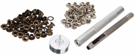 4 Mm Grommet Installatie Setting Tool Kit Set + Leather Perforator + 80 Oogjes Mayitr Diy Kleding Naaien levert