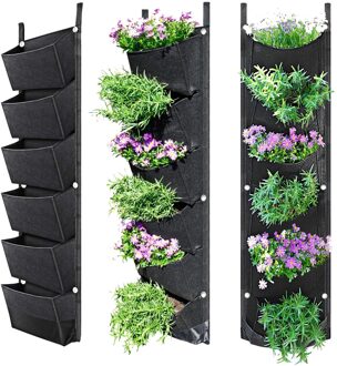 4 # Muur Opknoping Planten Zakken Zwart Zakken Grow Bag Planter Verticale Tuin Groente Living Bonsai Bloem Plant Thuis Supply