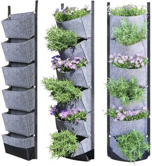 4 # Muur Opknoping Planten Zakken Zwart Zakken Grow Bag Planter Verticale Tuin Groente Living Bonsai Bloem Plant Thuis Supply