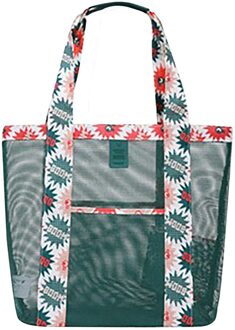 4 # Outdoor Mesh Strand Tassen Outdoor Reizen Picknick Tas Schouder Strand Mesh Strandtas Multifunctionele Picknick Reizen Kamperen Zak B