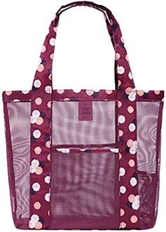 4 # Outdoor Mesh Strand Tassen Outdoor Reizen Picknick Tas Schouder Strand Mesh Strandtas Multifunctionele Picknick Reizen Kamperen Zak