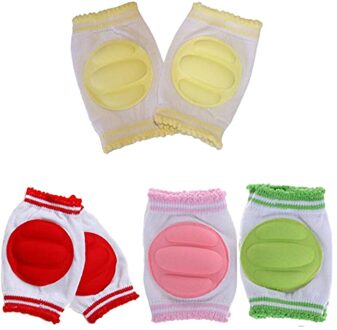 4 Paar Baby Kniebeschermers Voor Kruipen Leuke Ademend Verstelbare Elastische Baby Kniebeschermers Knie Elleboog Pads Kruipen Veiligheid Protector