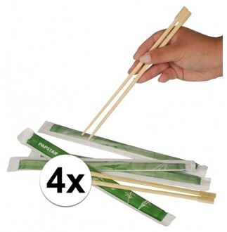 4 paar Eetstokjes van bamboe hout 2 stuks - Action products