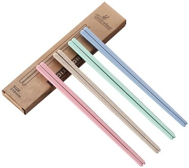4 Paar/set Chinese Eetstokjes Milieuvriendelijke Plastic Eetstokjes Voedsel Sticks Hashi Met Draagbare Doos Reizen Vier Paar Set