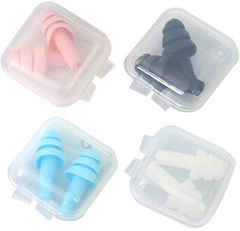 4 Paar Zachte Siliconen Oordopjes Anti Lawaai Snurken Geluidsisolatie Oor Protector Soft Oordopjes Zwemmen Siliconen Oordopjes