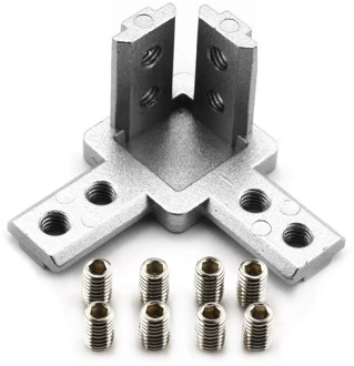 4-Pack 3030 Series 3-Way End Corner Bracket Connector,With Screws For Standard 8Mm T Slot Aluminum Extrusion Profile