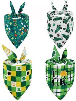 4 Pack Pet Dog Bandana Hart En Liefde Festival Pet Driehoek Sjaal Puppy Hoofddoek Strik Pet Grooming Accessoires groen
