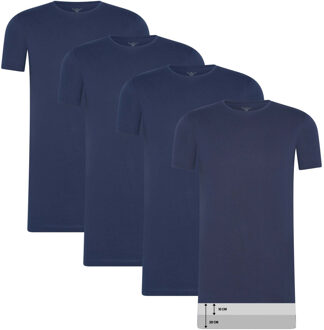 4-pack t-shirts Blauw - XL